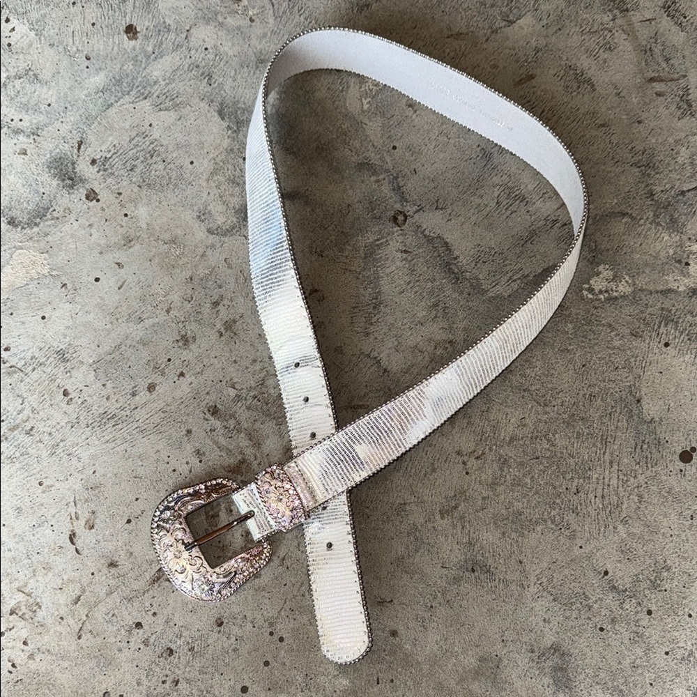 White and Silver Women's Belt
